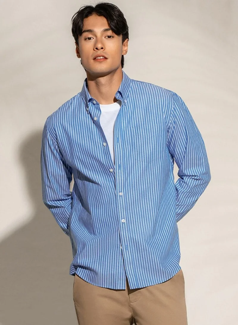 Men’s Cotton Oxford Wrinkle Free Long-Sleeve Shirt